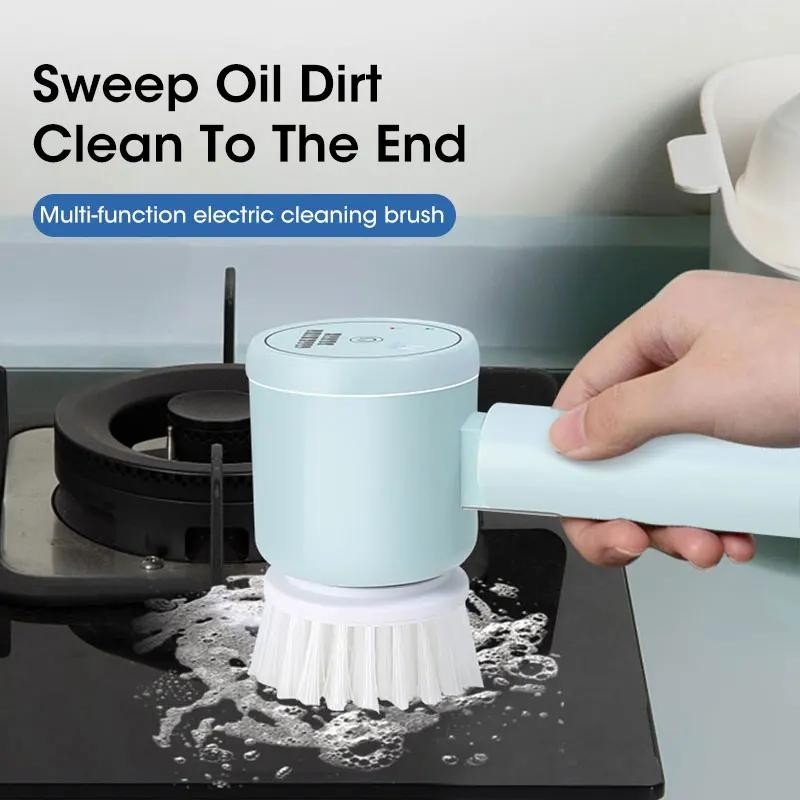 2025 Cordless Electric Spin Scrubber with 5 Brushes,IPX7 Waterproof Rechargeable