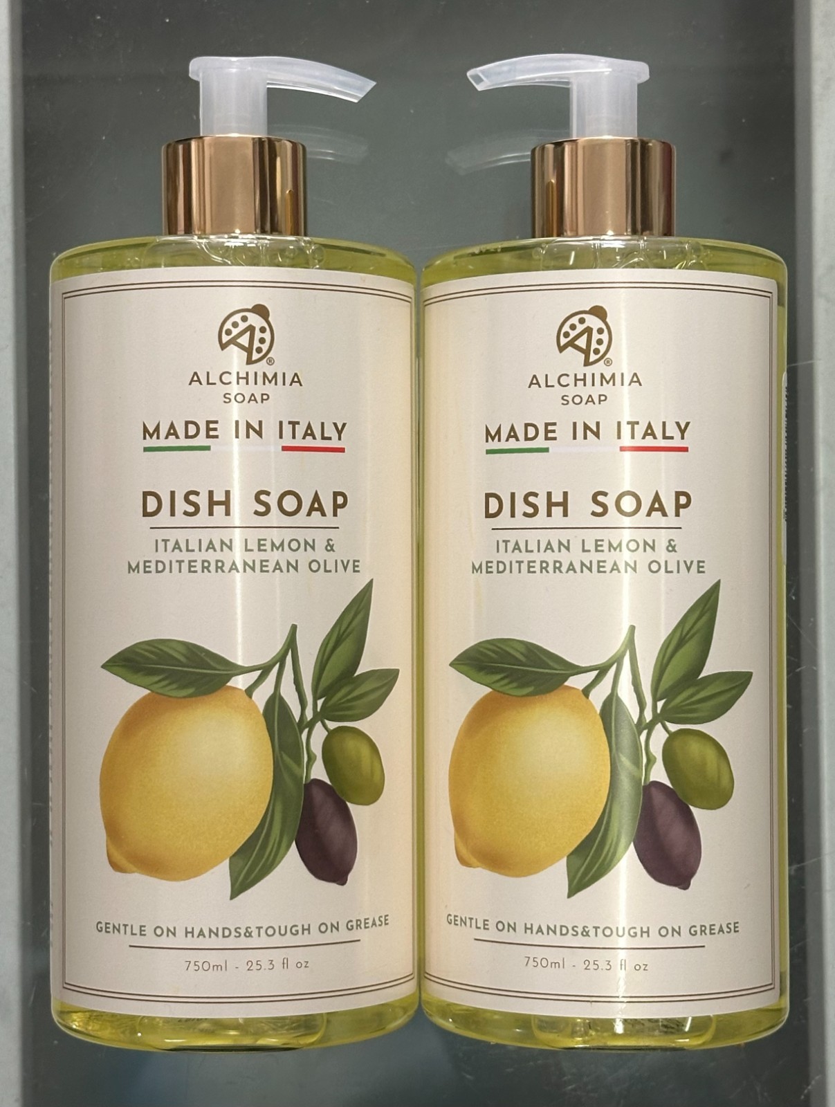 (2-Pk) ALCHIMIA ~ ITALIAN LEMON Essential Oil DISH SOAP Wash 750ml MADE IN ITALY