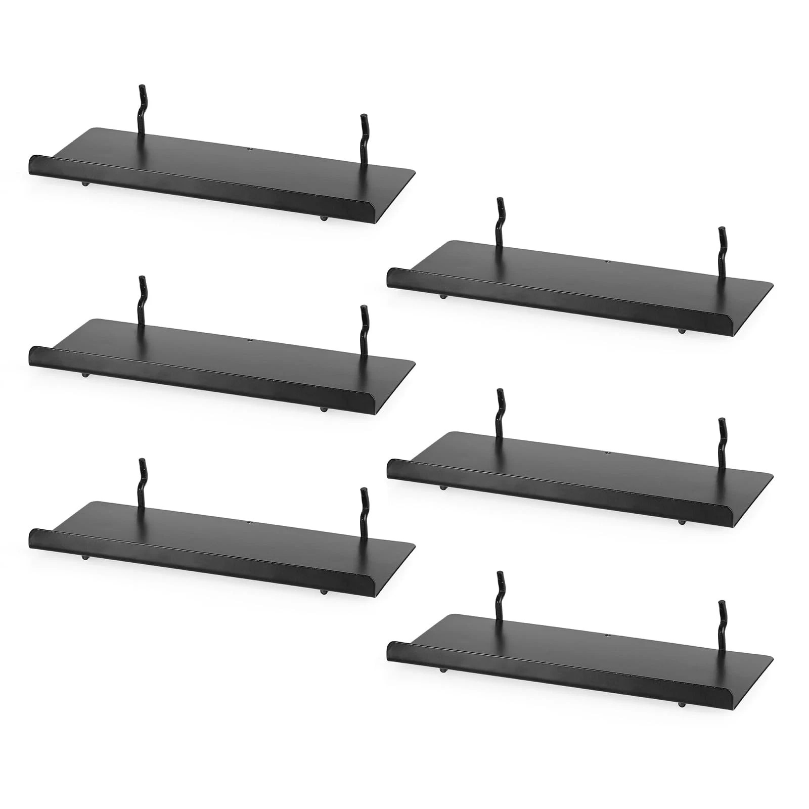 Pegboard Shelves 6 Pack – Medium Shelf for Garage Sturdy Iron Accessories
