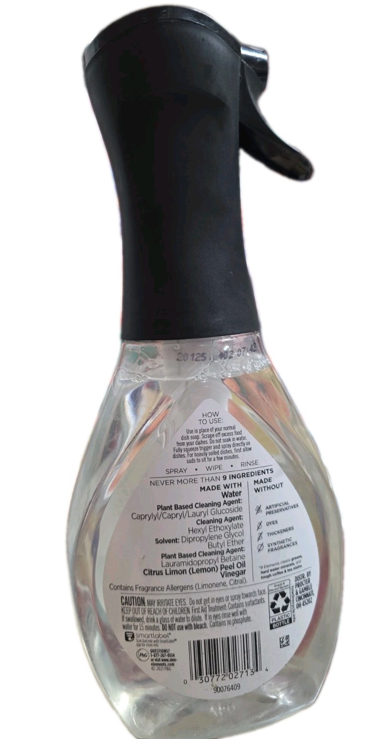 9 Elements Foaming Dish Sprays Lemon Scented 16 oz. Each NEW