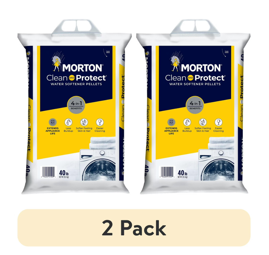 (2 pack) Morton Clean and Protect Water Softener Salt Pellets, 40 lb