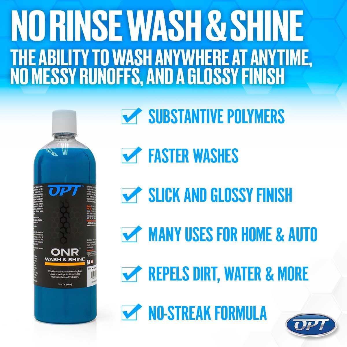 No Rinse Wash Shine ONR Rinseless Car Soap Auto Detailing Paint Ceramic Glass