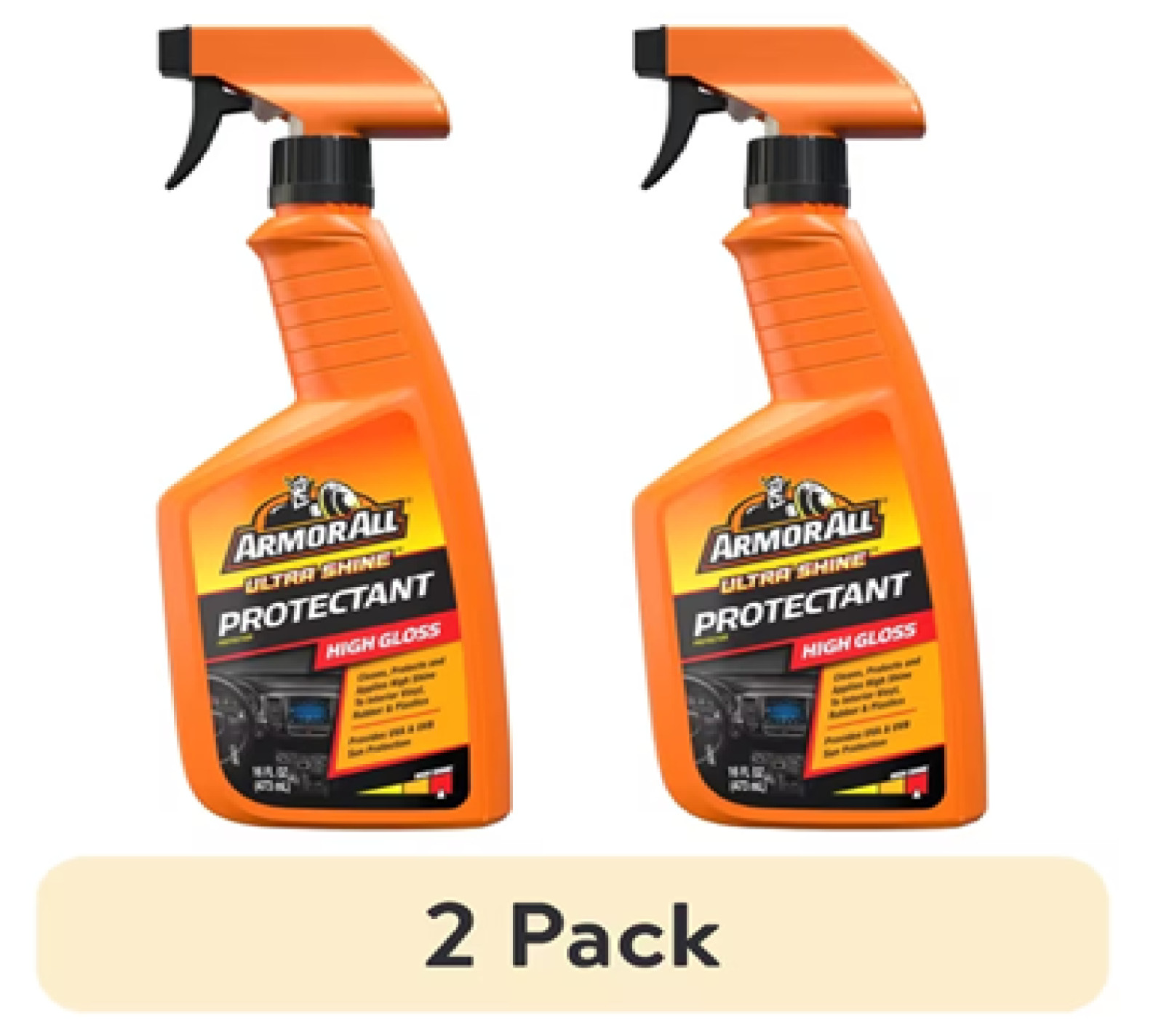 (2 pack) Armor All Ultra Shine Protectant Car Cleaning Spray – 16 fl oz