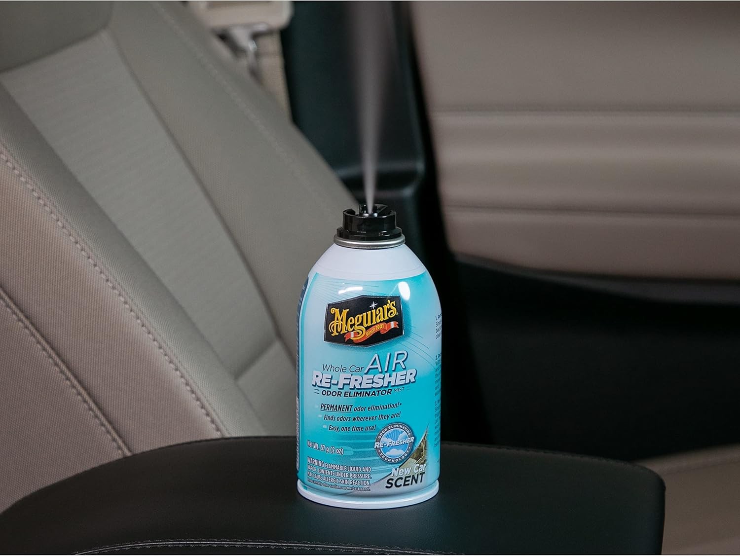 Meguiar’s Whole Car Air Re-Fresher Odor Eliminator Mist, New Car Scent, 2 Pack