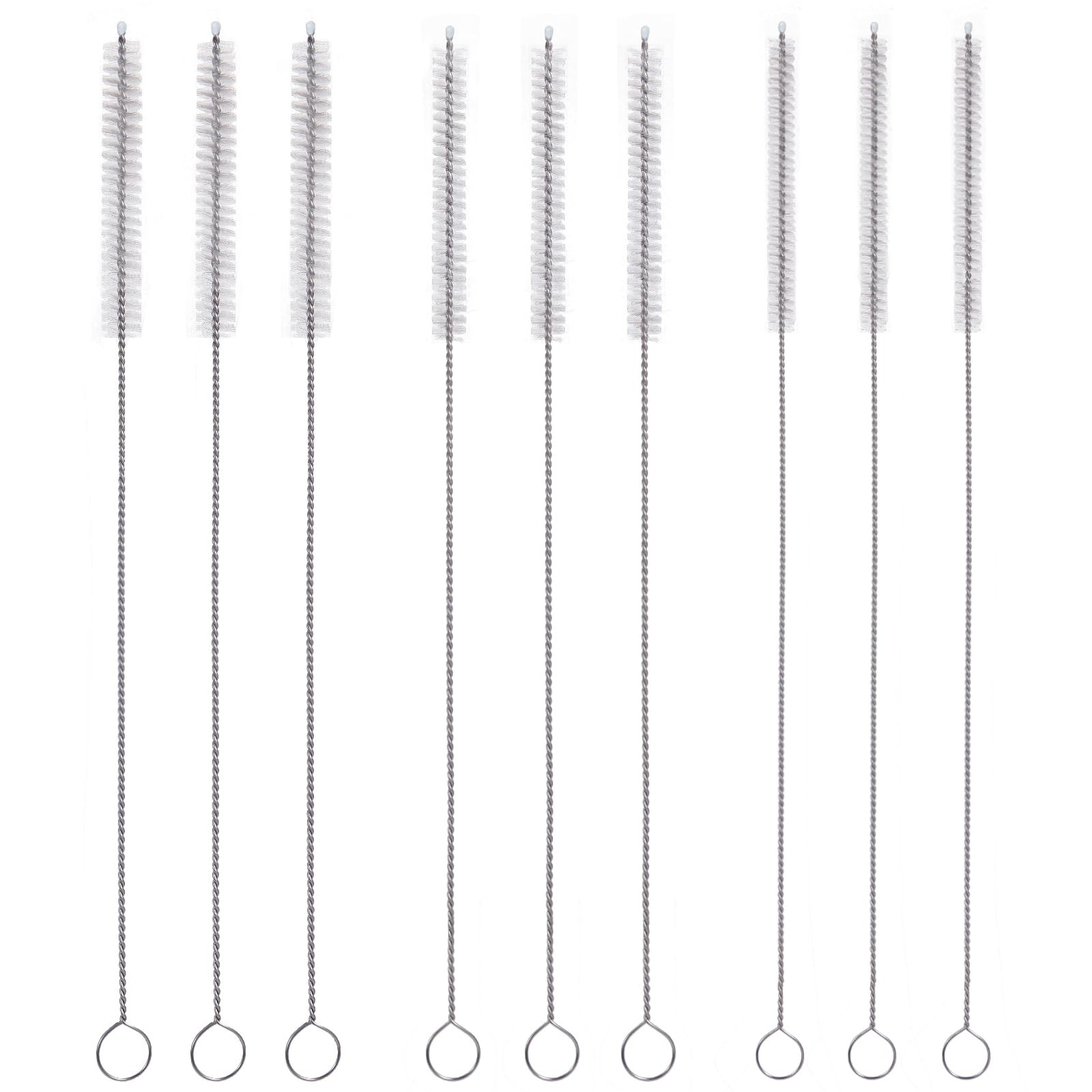 13in Straw Cleaner Brush, Extra Long, Bristles 13 INCHES, White/12+10+8mm