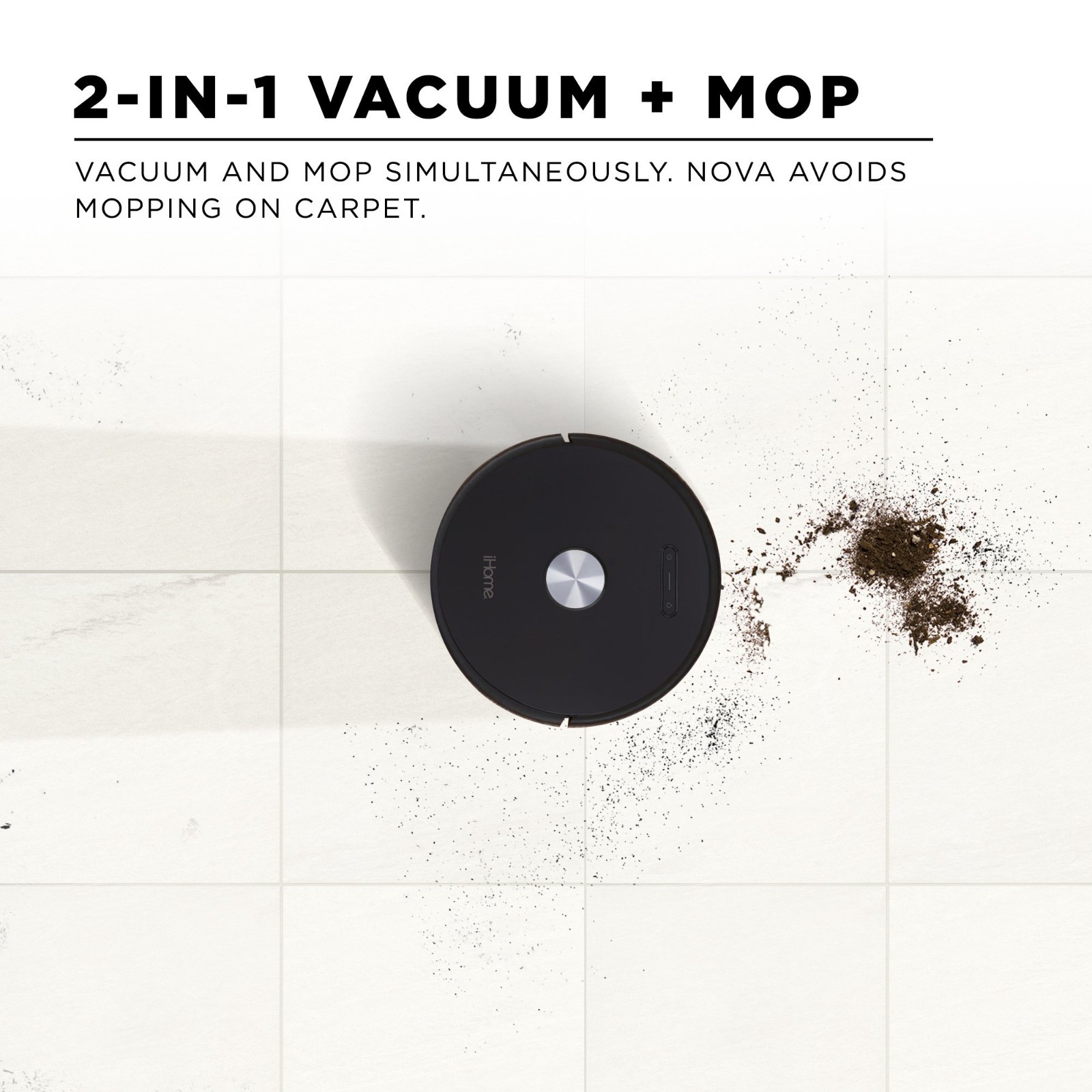 iHome AutoVac Nova Self Empty Robot Vacuum and Mop, Laser and HomeMap Navigation