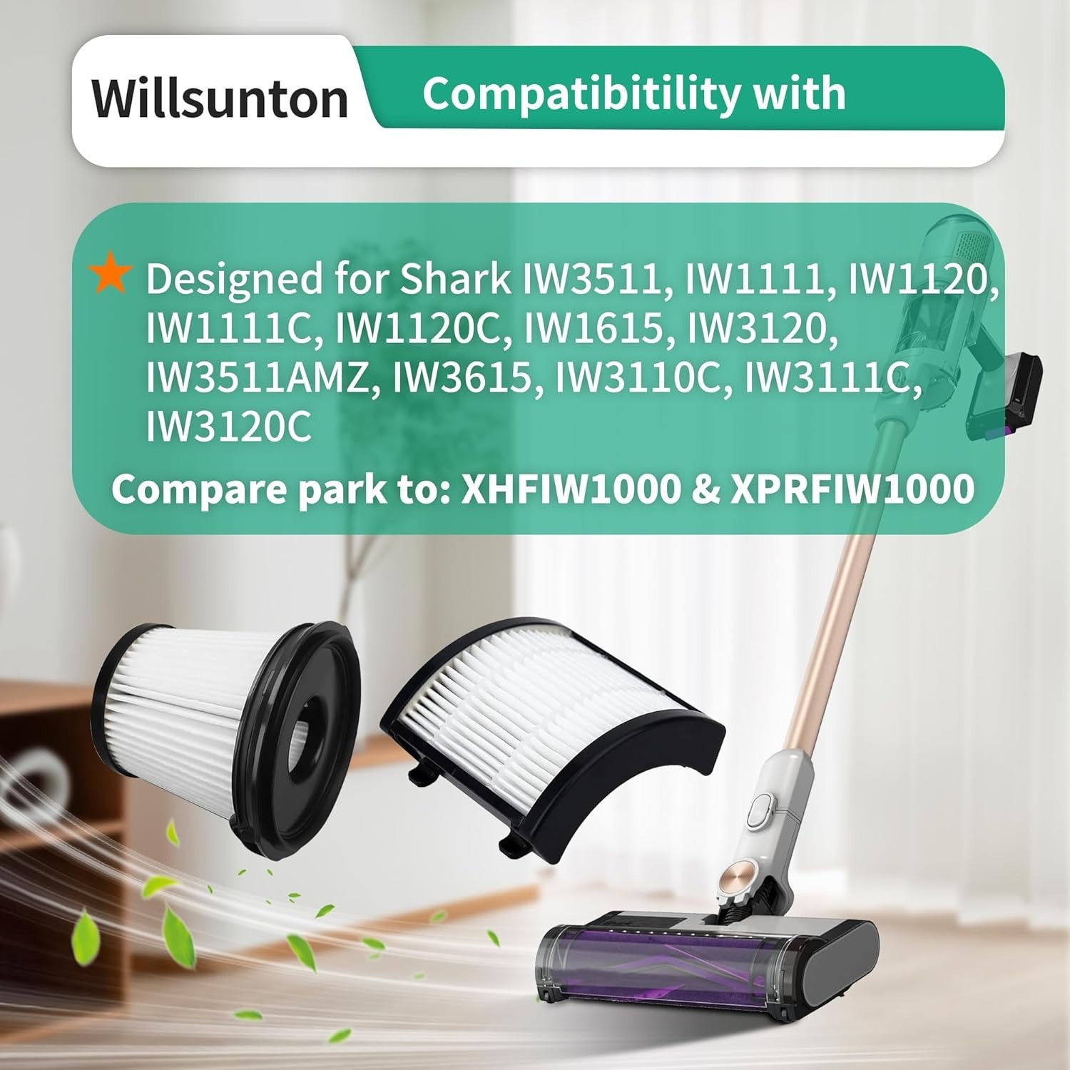 HEPA Filter Replacement 4 Pack for Shark Detect Pro Cordless Vacuum Cleaner