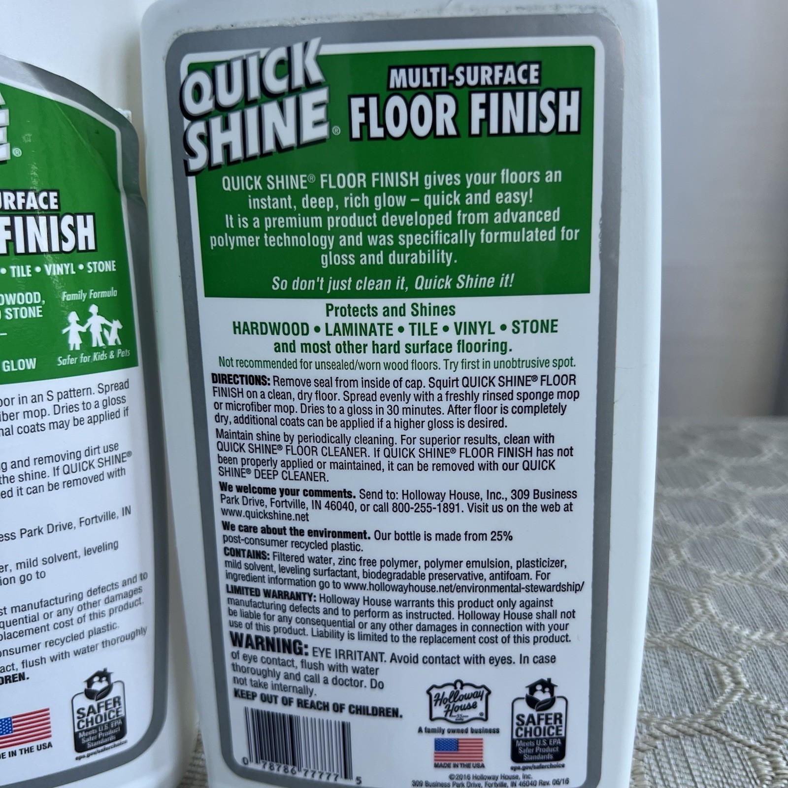 Quick Shine Liquid Multi-Surface Floor Finish, 64 fl. oz.& 27 Fl Oz Bottles