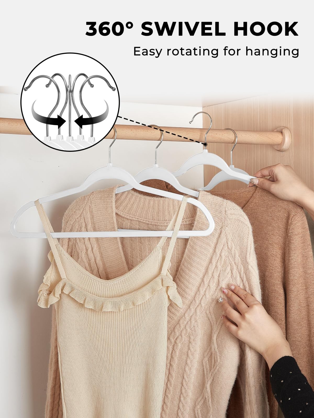 Plastic Hangers 50 Pack Thin Clothes Hangers Heavy Duty | Durable | Lightweight