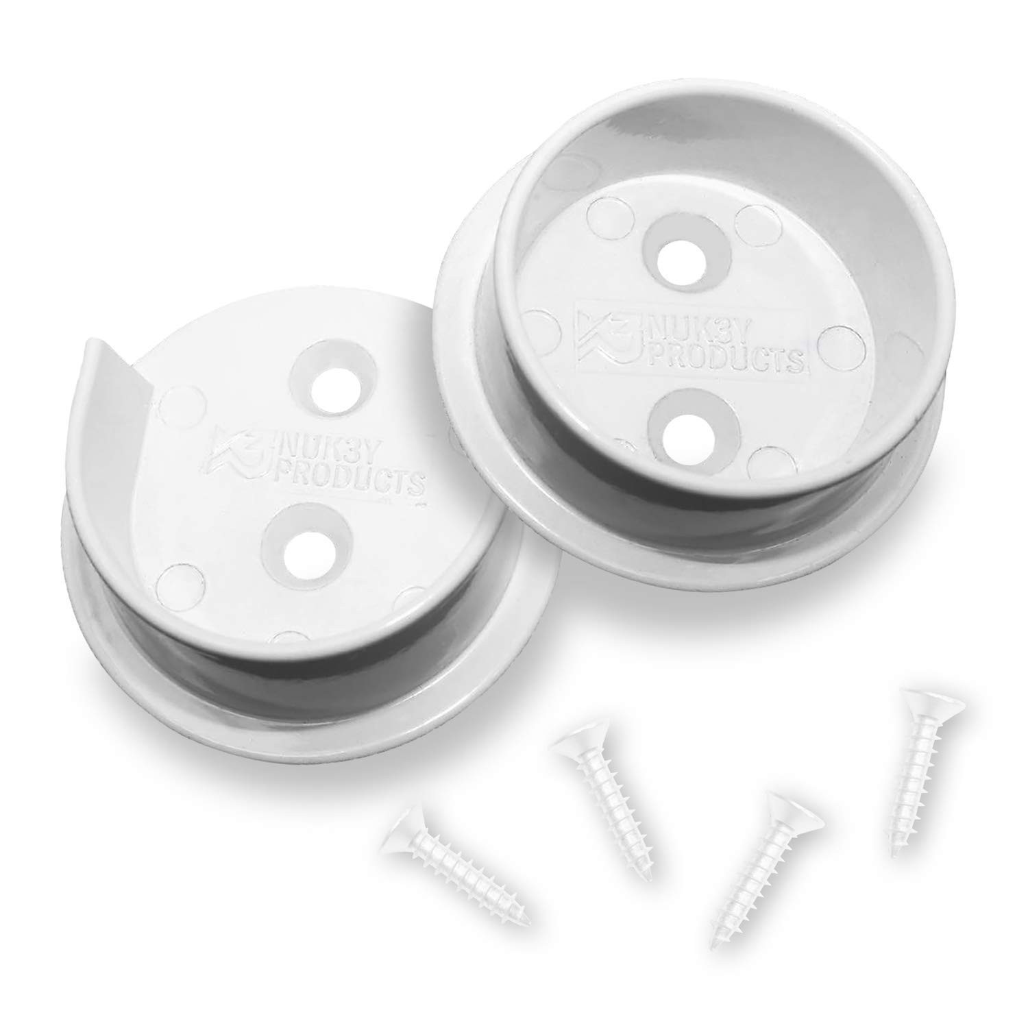 “Nuk3y Heavy Duty Metal Steel Closet Pole Socket Set 1-1/2″” (White)”