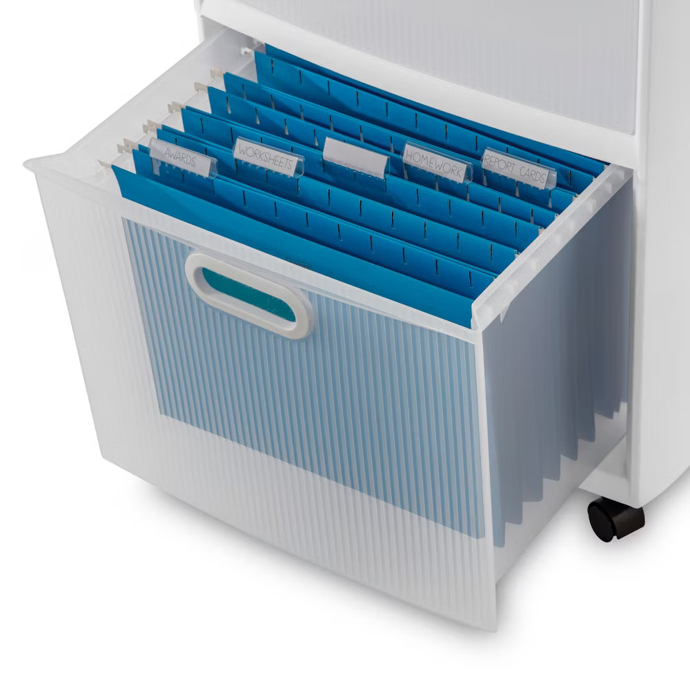 Sterilite Plastic 2 Drawers Modular Storage White 2-Drawer Cart White