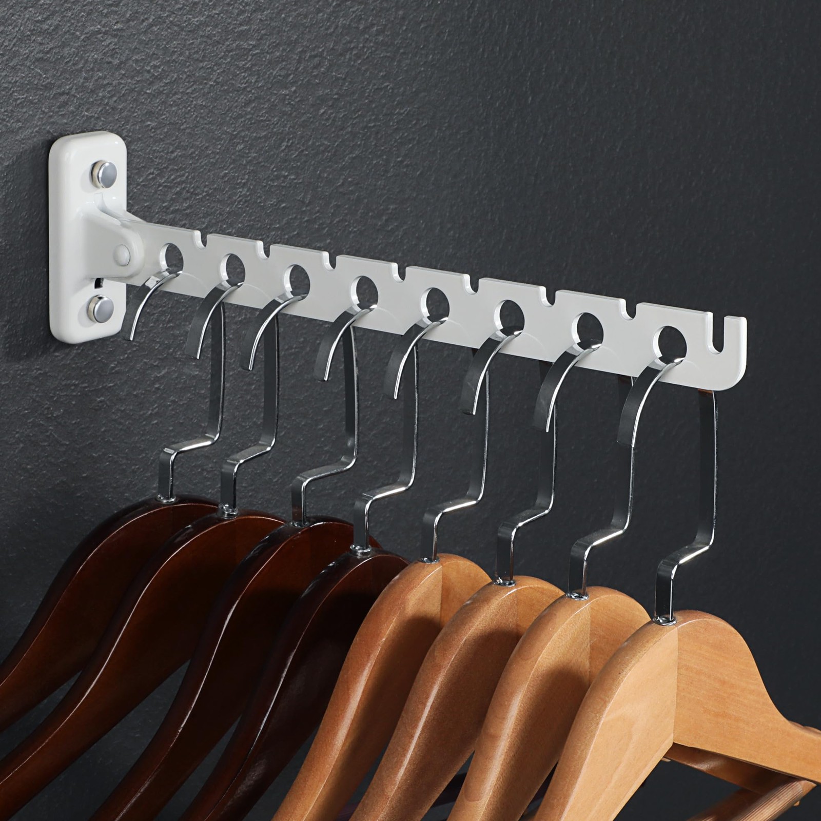 Cloths Drying Rack Wall Mounted Stainless Steel Folding Laundry Hanging Rack Swi