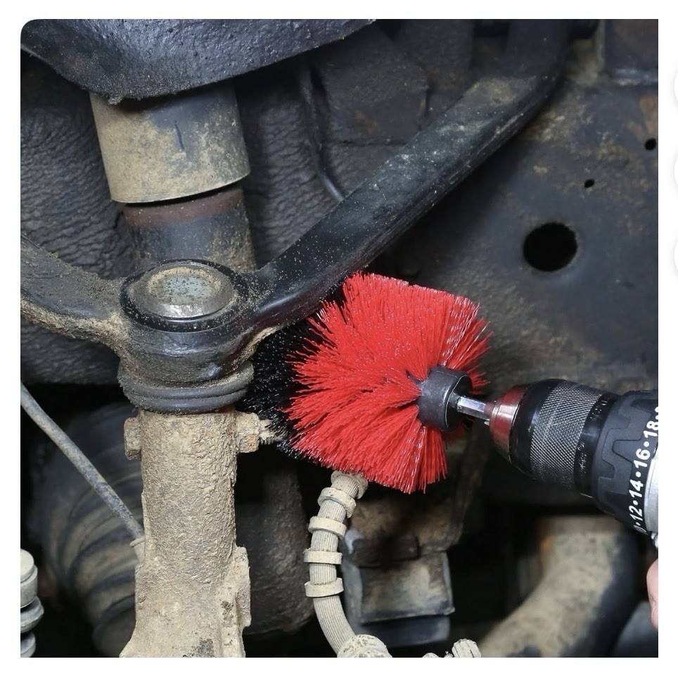 4-Piece HYPER TOUGH Scrub Brush Cleaning Attachment Set for Electric Drills