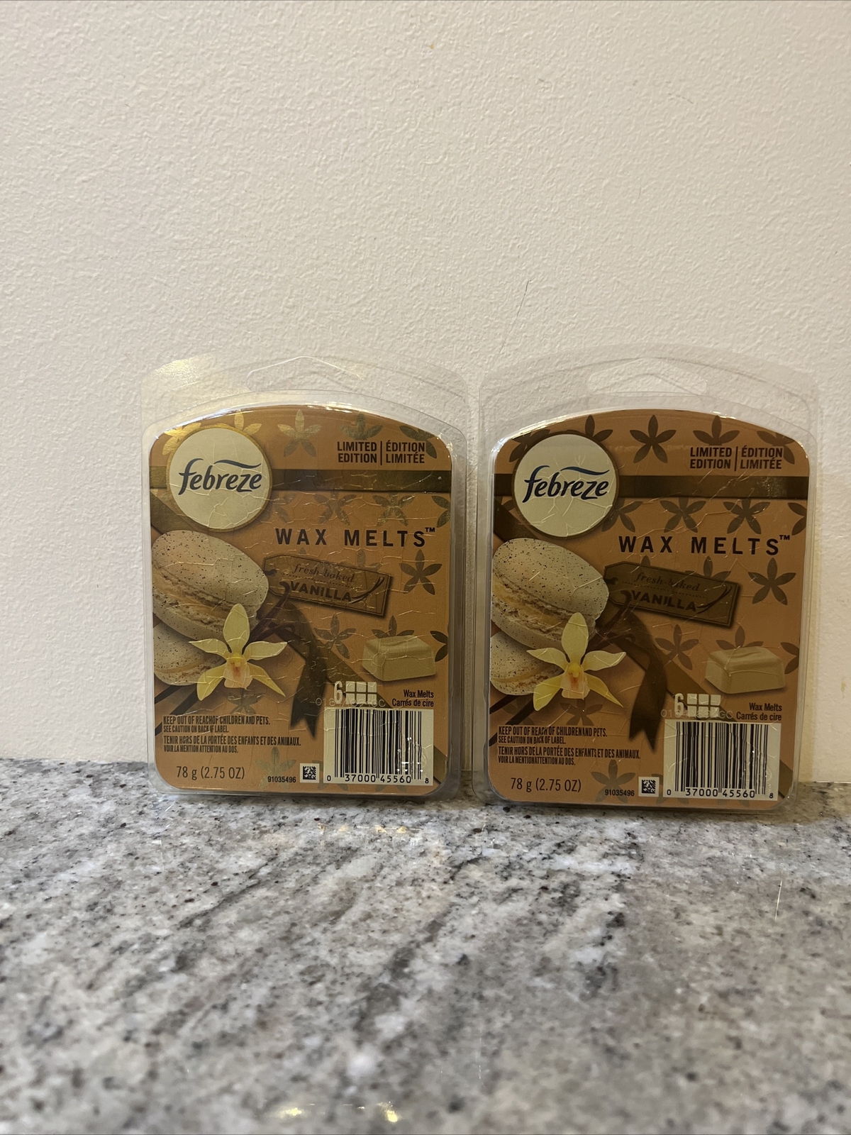 Febreze 2.75 Oz Limited Edition Fresh Baked Vanilla 6 Count Wax Melts (2 PACKS)