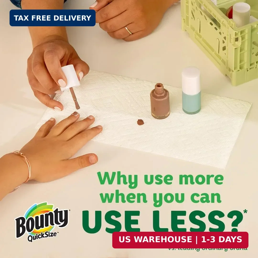 Bounty Paper Towels Quick Size, White, 16 Family Rolls = 40 Regular Rolls
