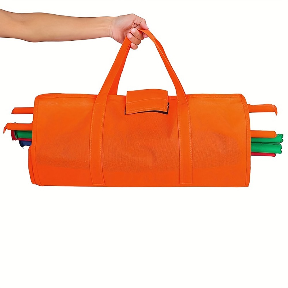 Beautiful Giant Foldable Reusable Grocery Cart Organizer 4Pcs Mesh Trolley Bags