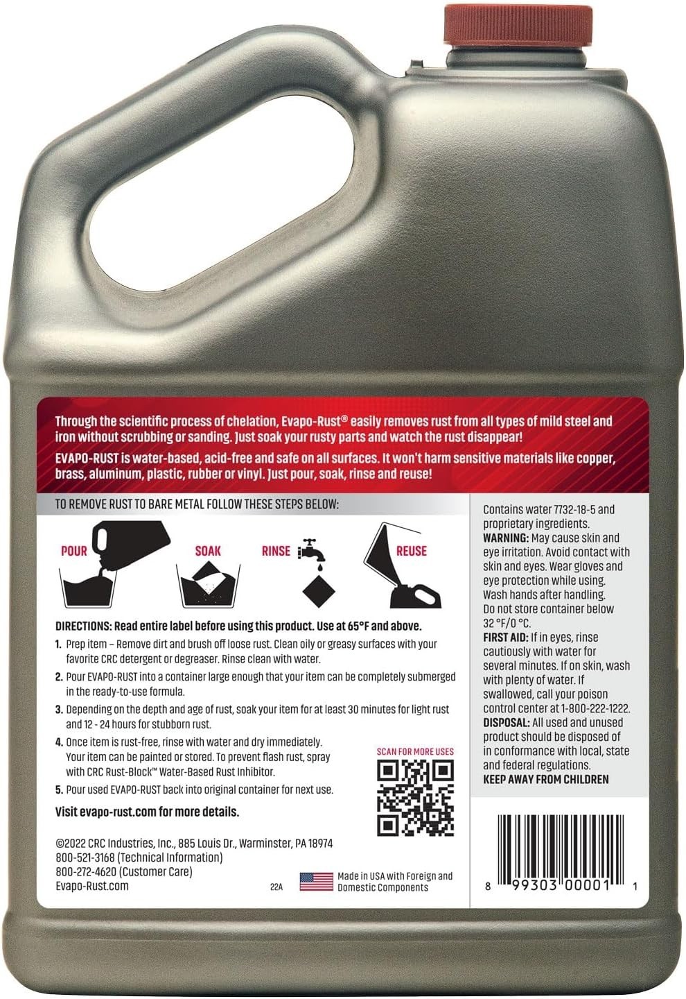 Non-toxic 1 Gallon Rust Remover – Perfect for Industrial & Household Metal Items