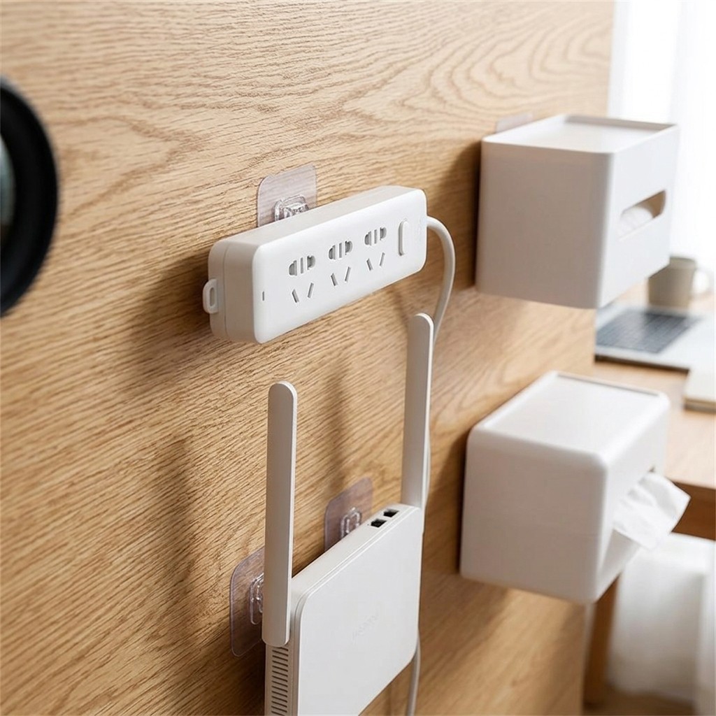 Clear Double Sided Snap Hangers 10Pairs Self-Adhesive Wall Mount Hooks