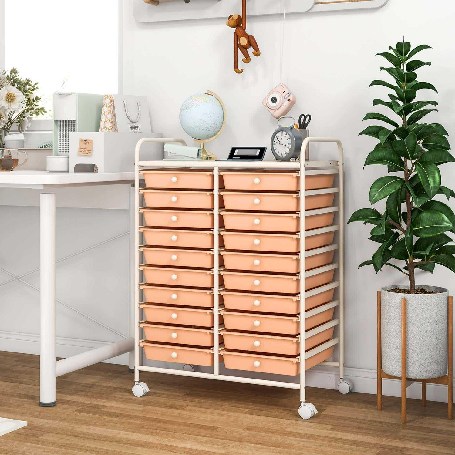 Costway 20 Drawers Rolling Cart Storage Scrapbook Paper Studio – See Details