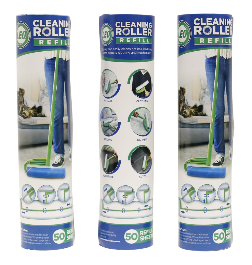Leo Cleaning Roller or Refill 50 Sheets per roll 2/3/6 packs pet hair removal