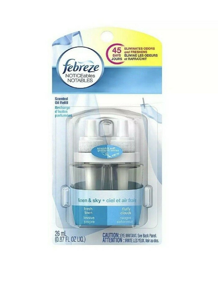 Febreze NOTICEables Dual Refill Scented Oils, Linen – Sky 0.87 oz – 1 PACK