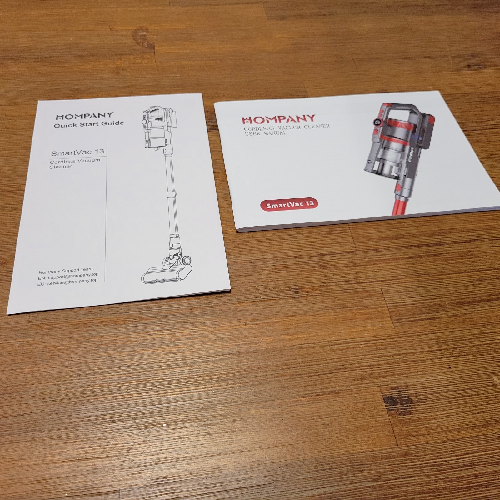 Hompany SmartVac 13 Vacuum Cleaner Instruction Manual Quick Start User Guide