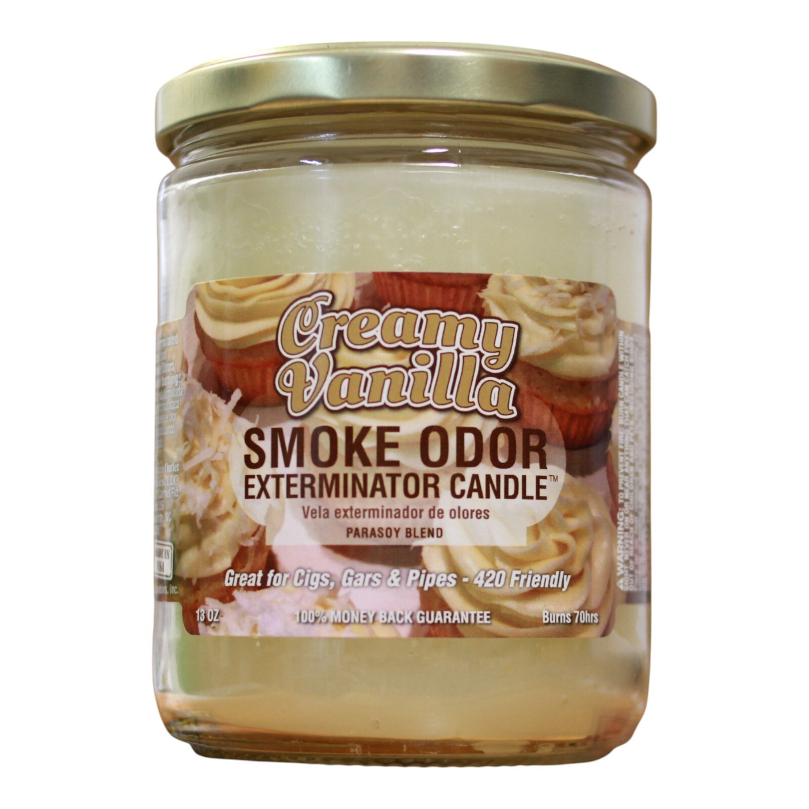 Smoke Odor Exterminator Cool Creamy Vanilla Air Freshener Jar Candle – 13 Oz