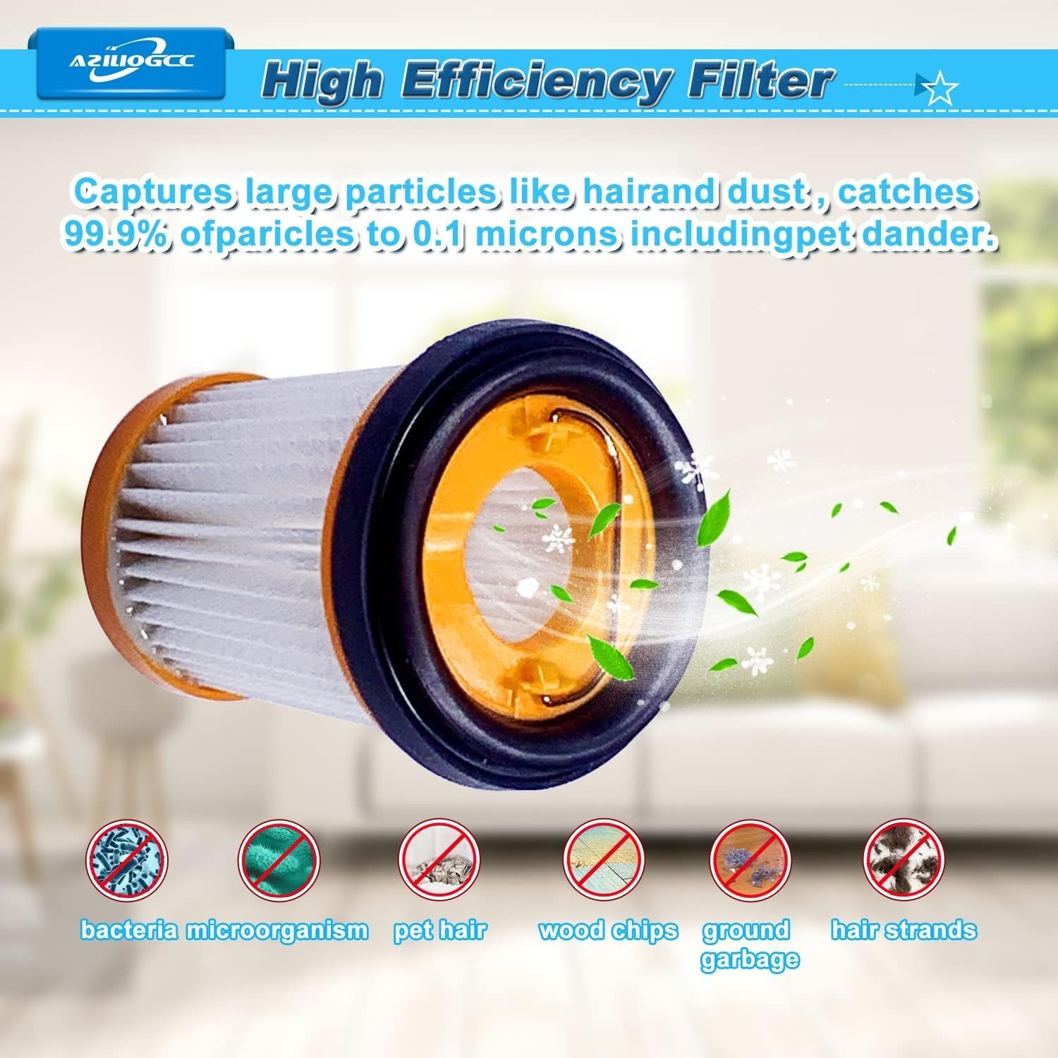 5 Pack Wandvac Replacement Filters for Shark WV201 WV200 WV205 WV220