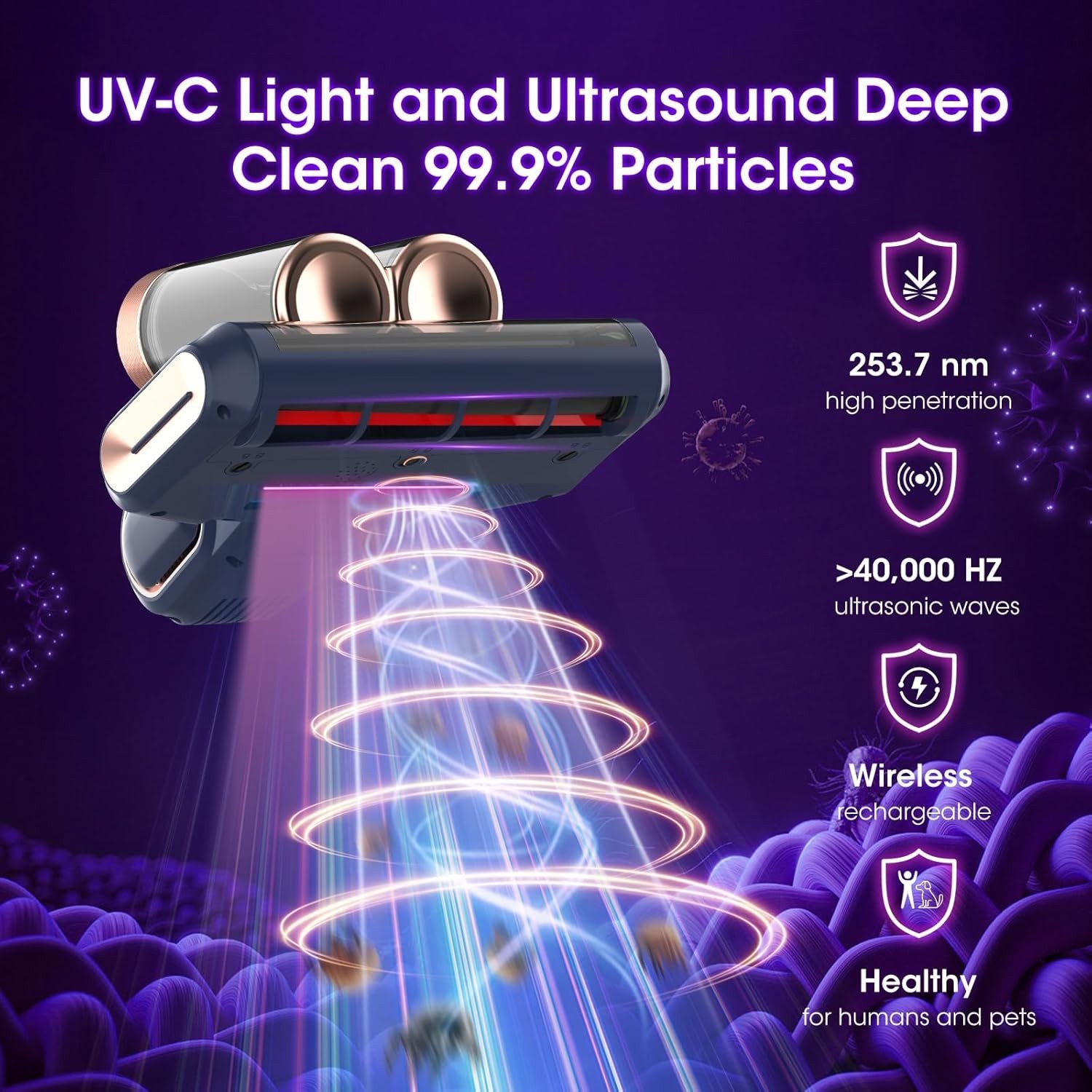 Lightweight Cordless Vacuum with HEPA Filter & 35 Min Runtime for Deep Cleaning