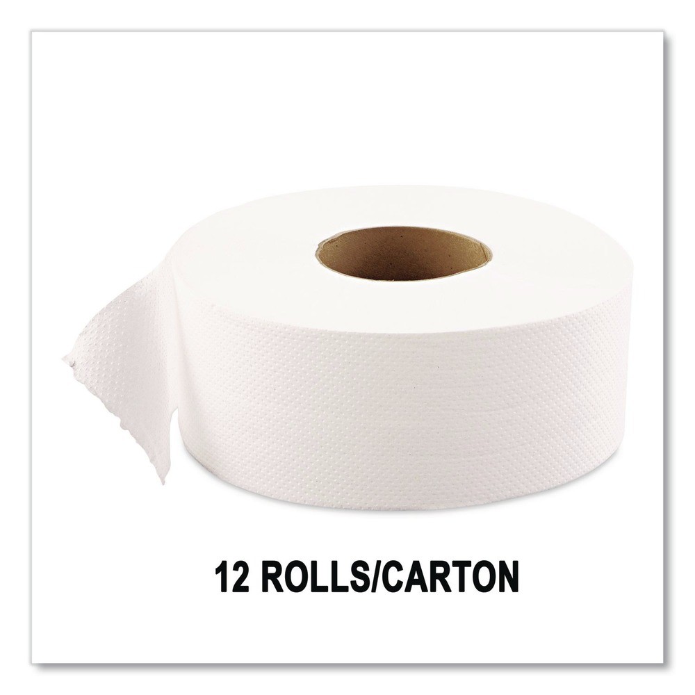 GEN 1511 3.3 in. x 1200 ft. 1-Ply JRT Jumbo Bath Tissue – White (12/Carton) New