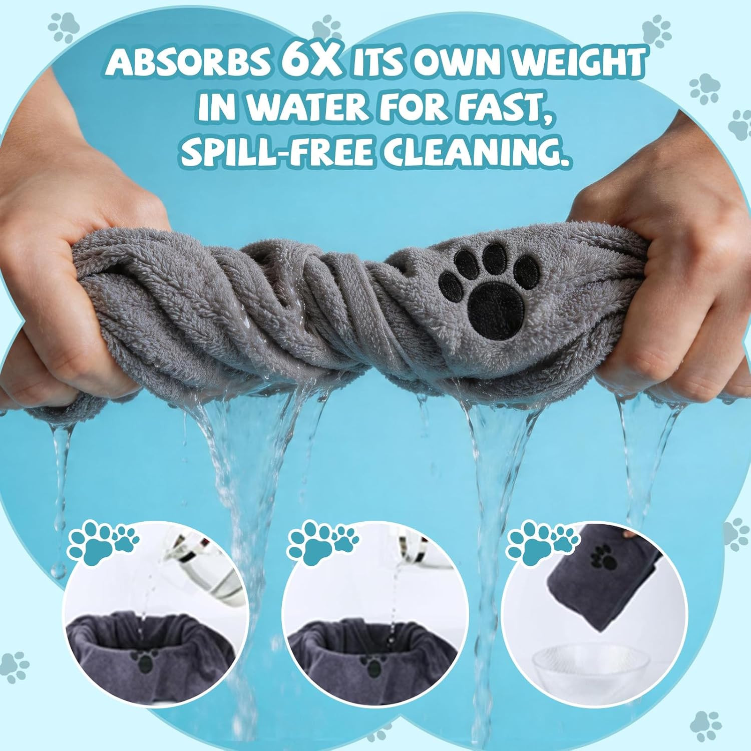 2 Pack Microfiber Dog Towels for Drying Dogs, Super Absorbent and Soft Pet Towel