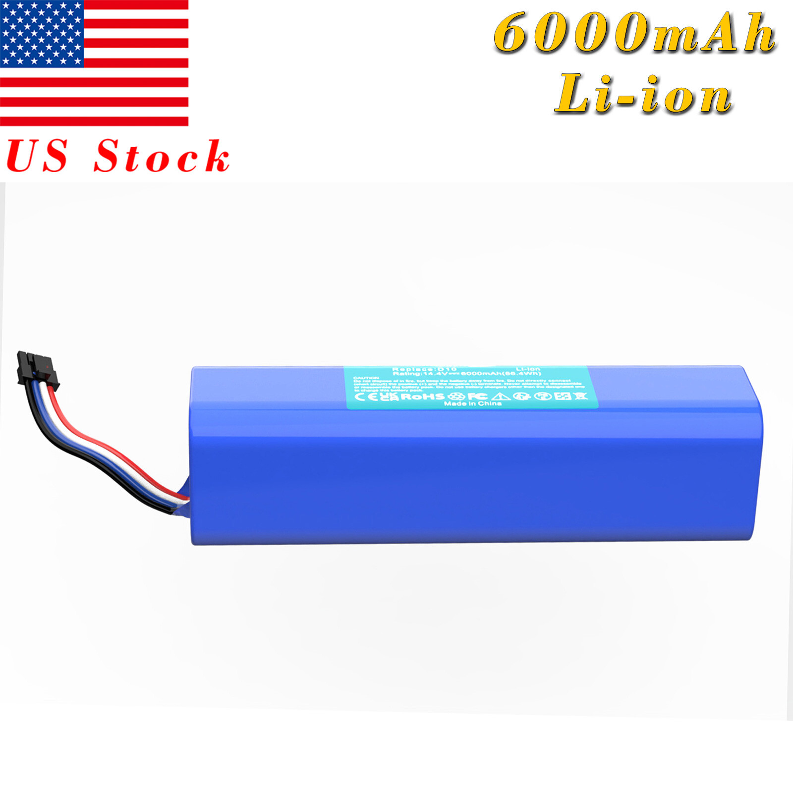 6000mAh 14.4V Li-ion P2150-4S2P-MMBK Battery For Dreame D10 D10 Plus D10s D9 L10