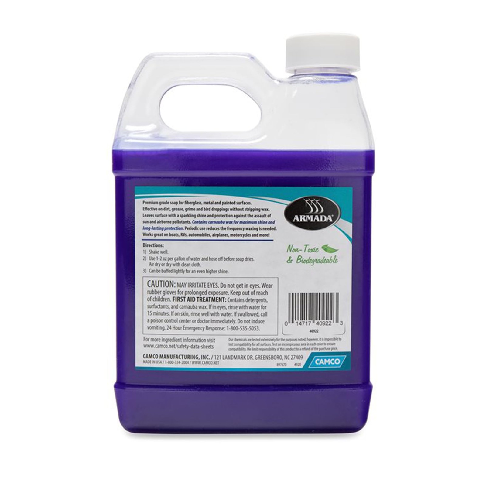 Camco 40922 Armada Carnauba Wash Wax 32oz Multi Surface Protection Wax