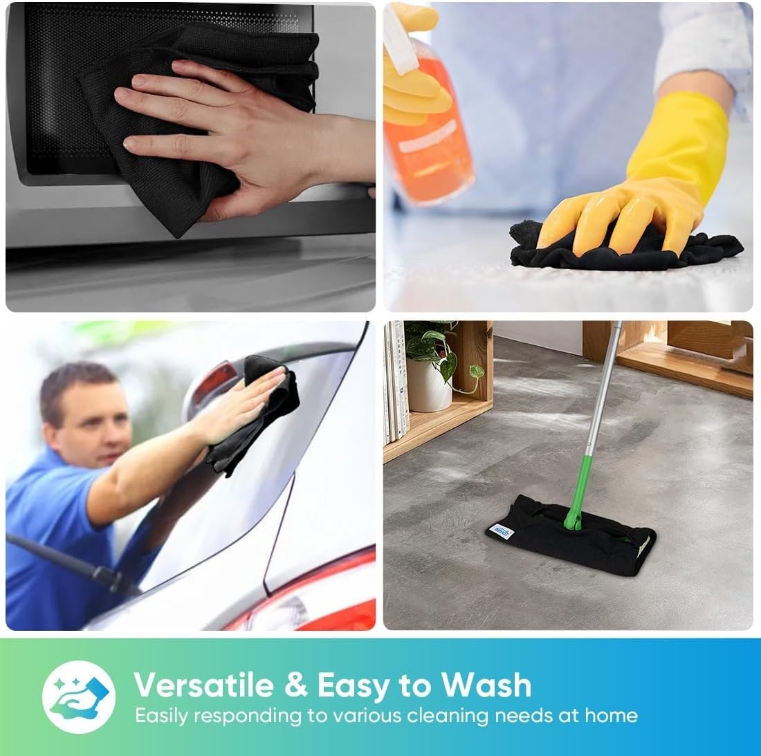 Effortless Cleaning with 24 Pack Micofiber Towels – Efficient 11.5”x11.5” Rags