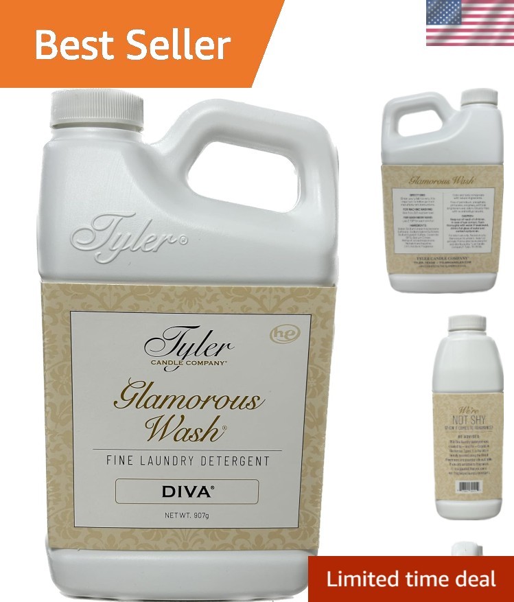 Tyler Glam Wash Laundry Detergent, Diva 907g, Liquid, 32 FL Oz 0.95L HE Safe