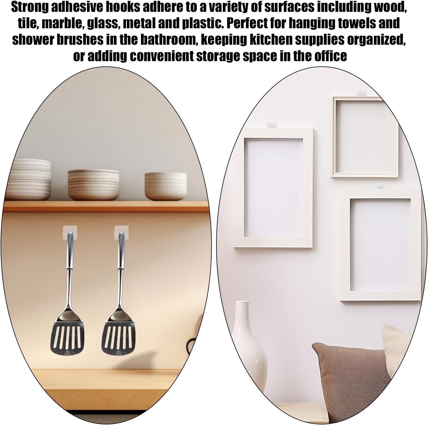 20pcs Picture Hangers Without Nails, Waterproof Damage Adhesive Wall Hanger No