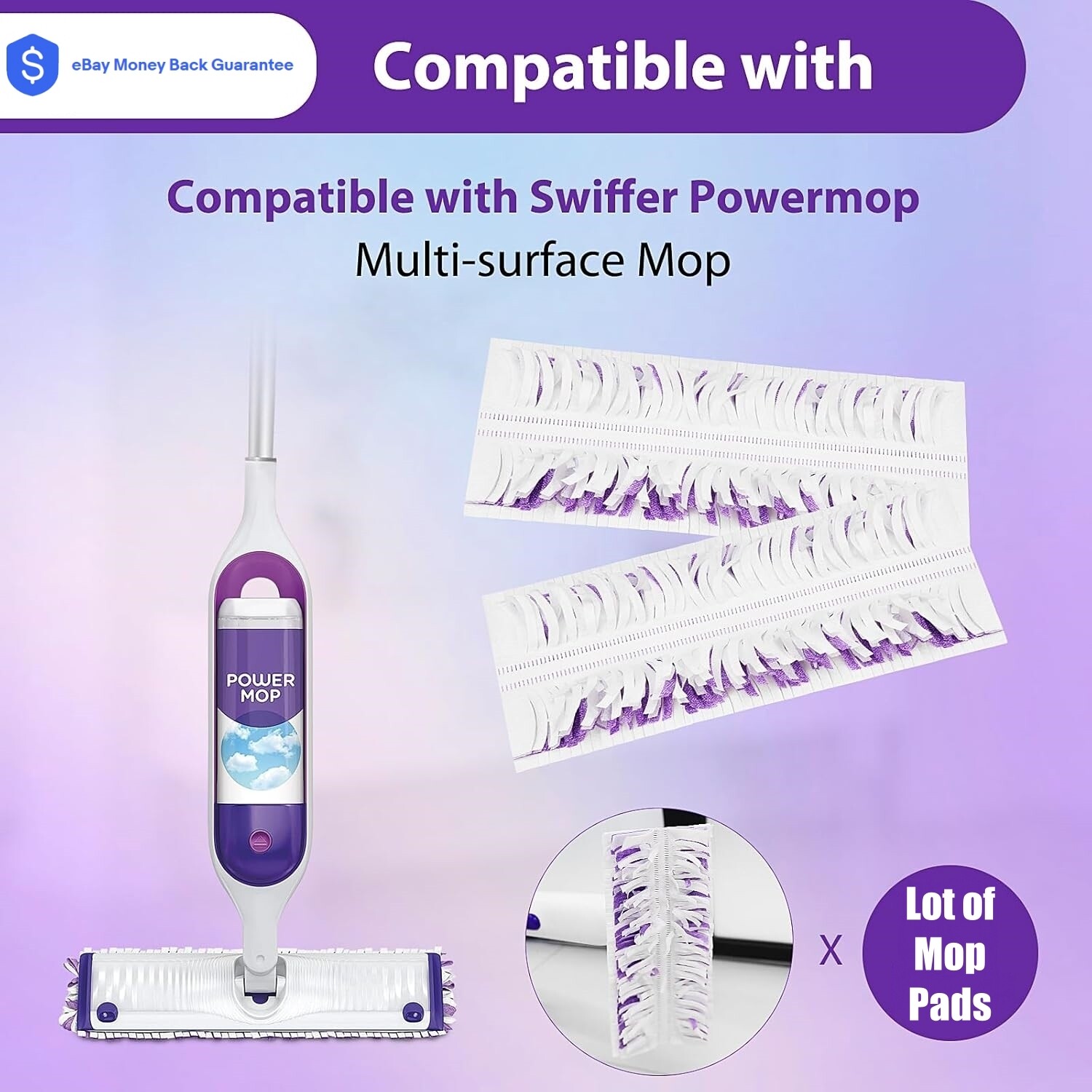 12 Count Disposable Mop Refills for Swiffer Power Mop Multi-Surface Floor Mop US