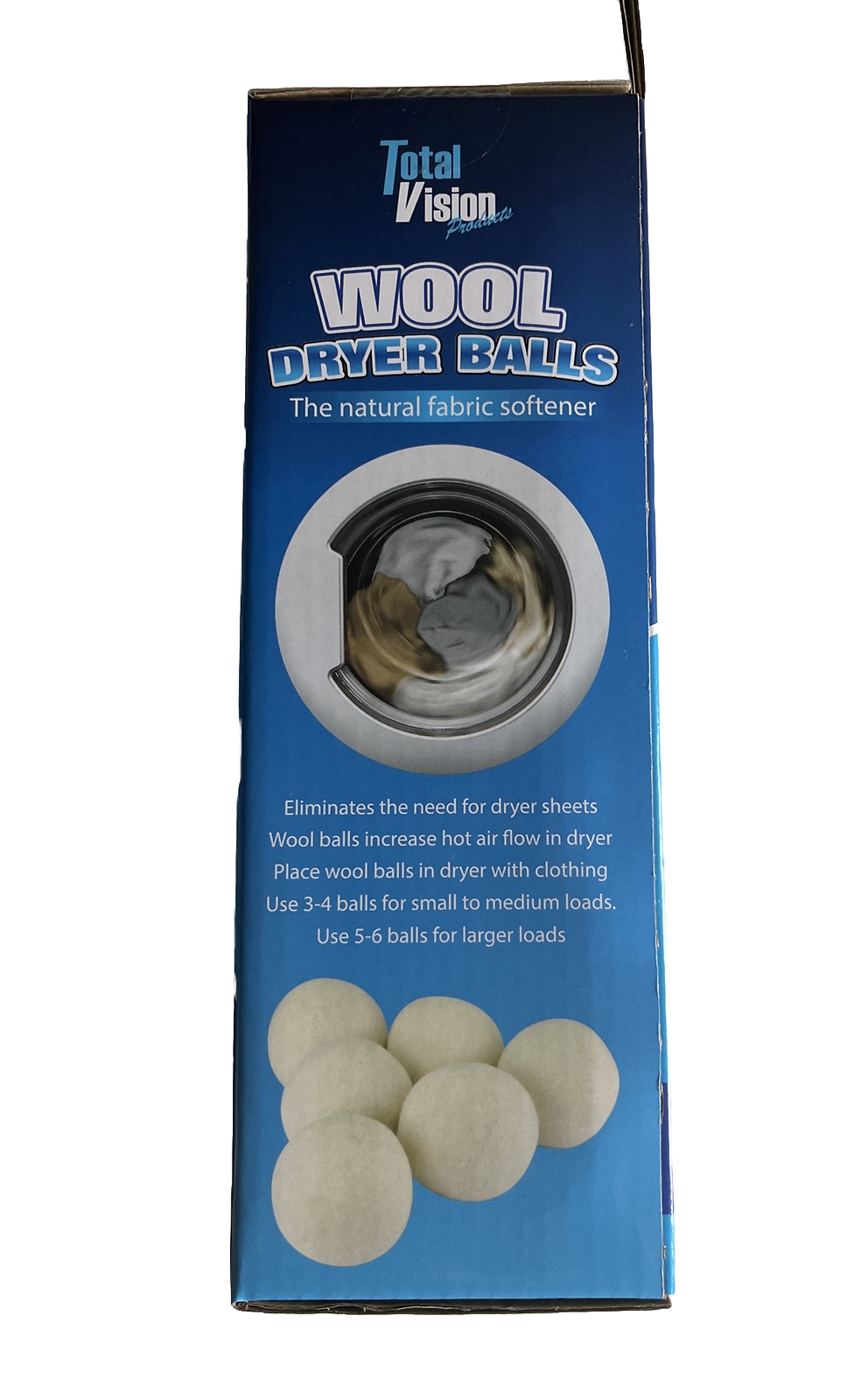 Total Vision Wool Dryer Balls Natural Fabric Softener Set Of 6 Reduces Wrinkles