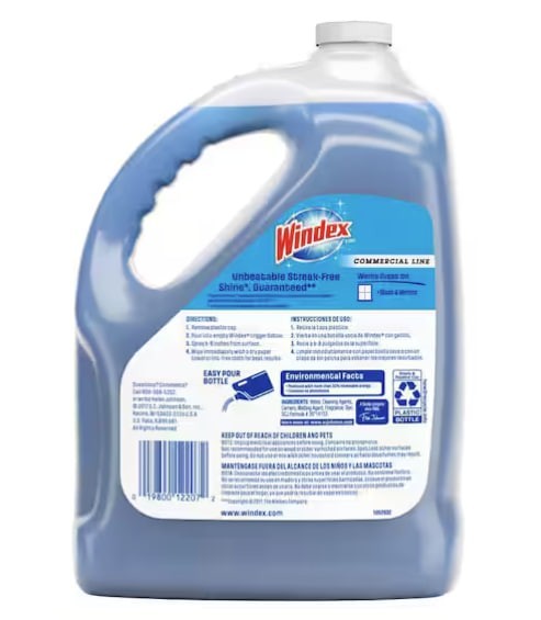 Windex Original Commercial Glass Cleaner Refill 128 oz Streak-Free Ready to Use