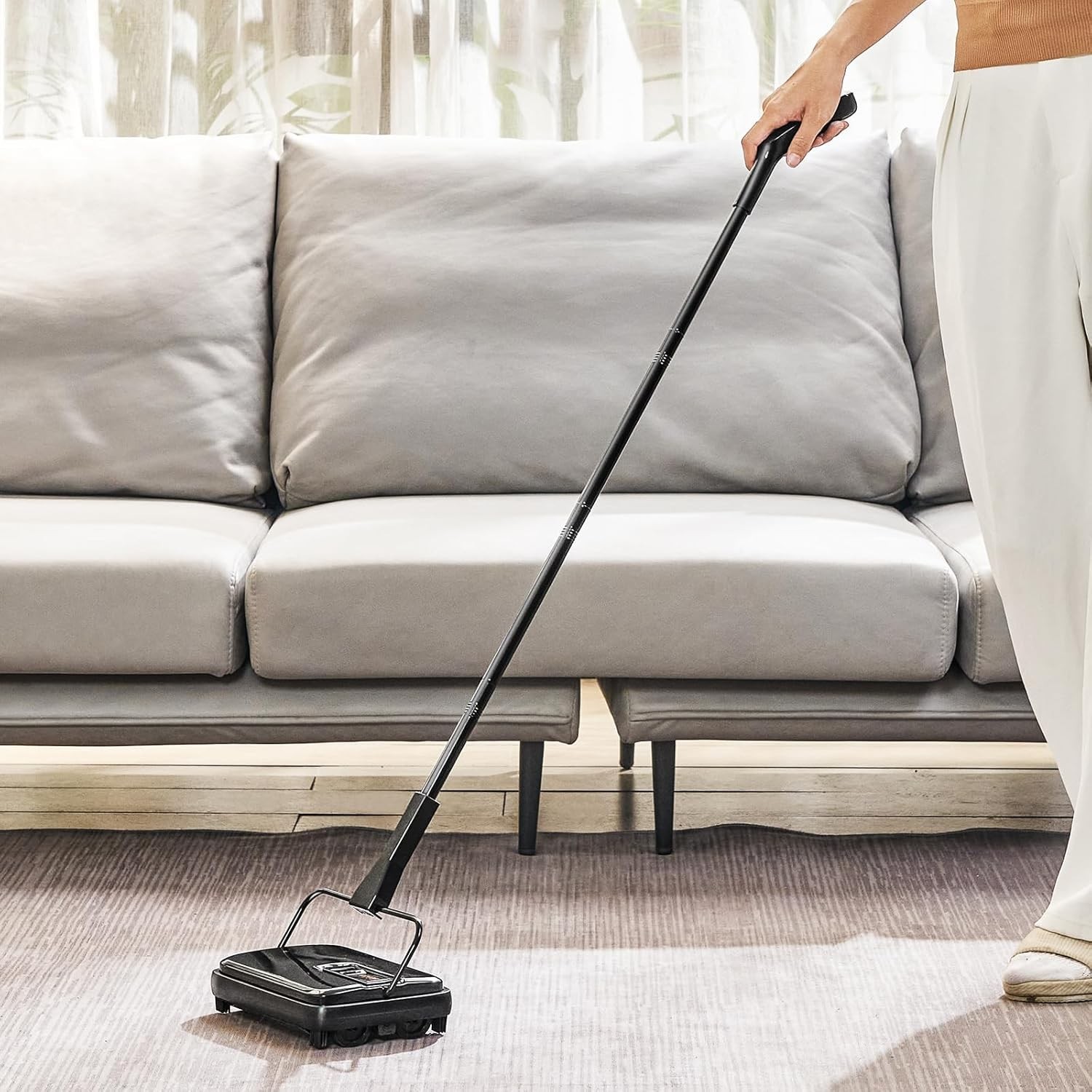 Carpet Sweeper, 7.87 in Sweeping Paths, Floor Sweeper Manual Non Electric, 30…