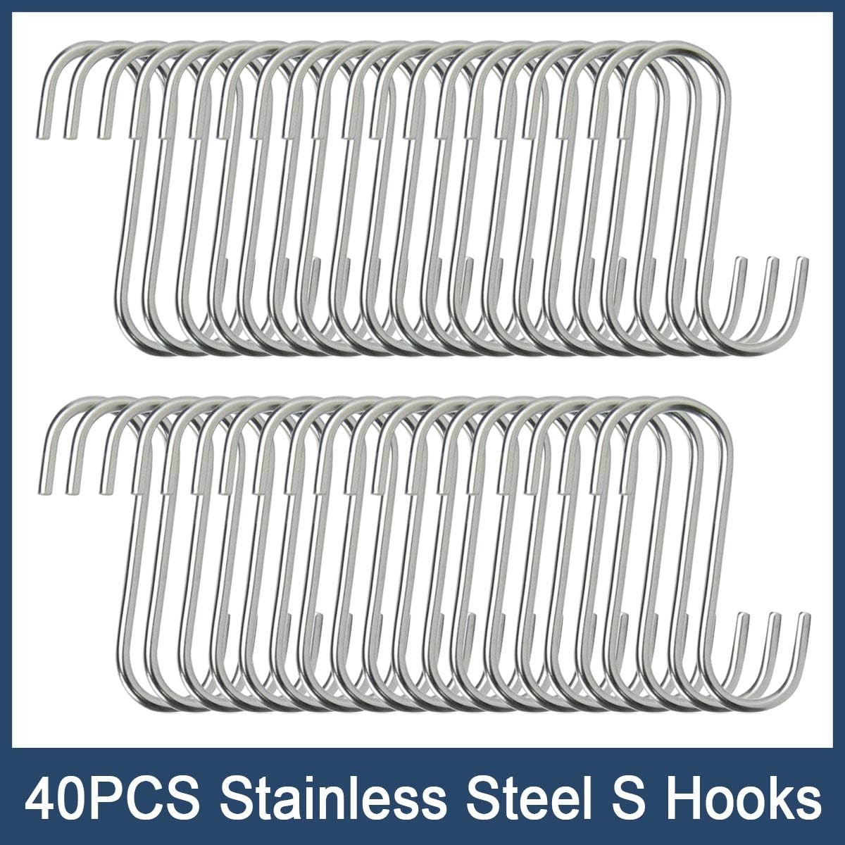 40 Pack S Hooks – Stainless Steel Heavy Duty S for 40-Pack(2.75 Inch)