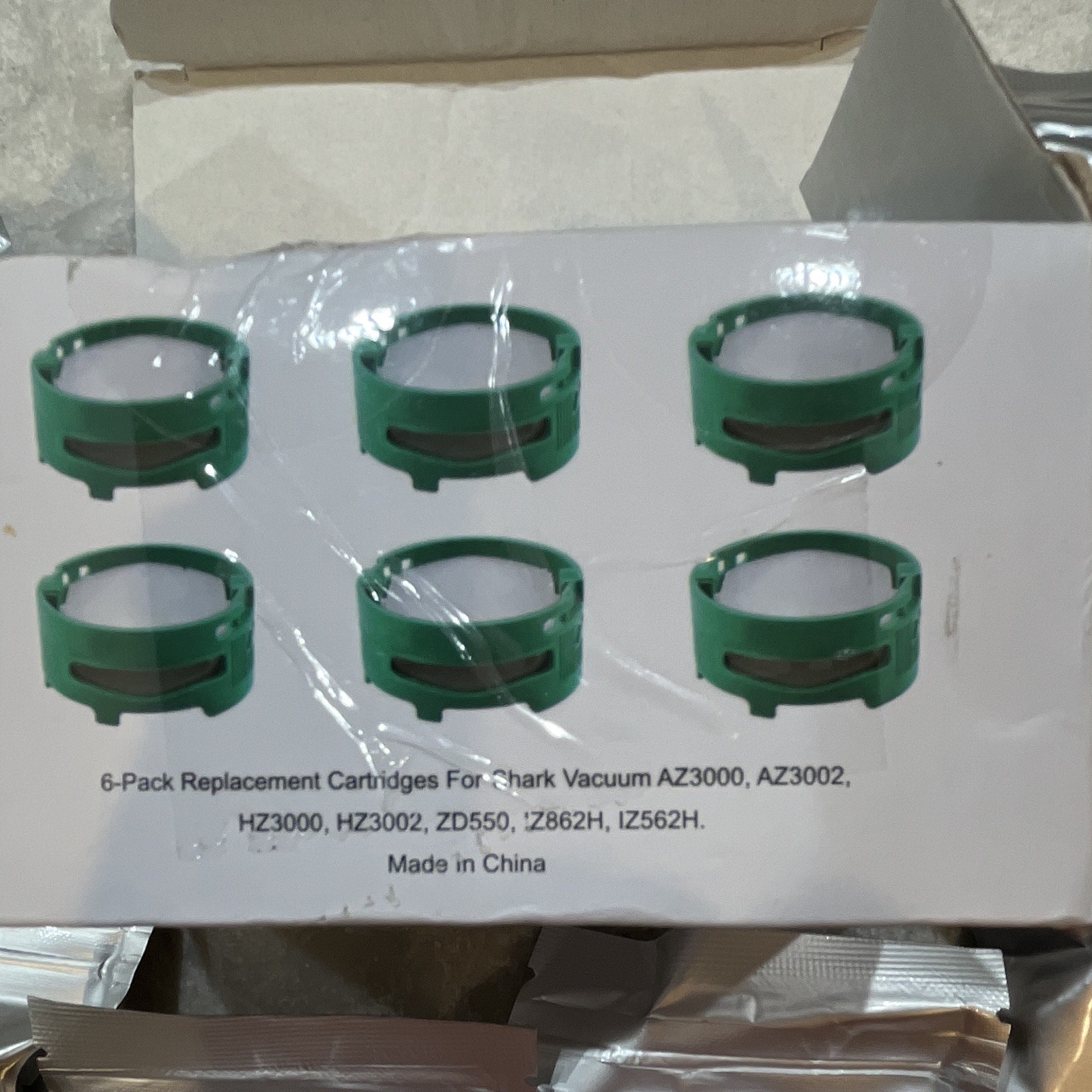 For Shark Vacuum Replacement Cartridge 6-Pack Green AZ3000 AZ3002 X0052MDFKT