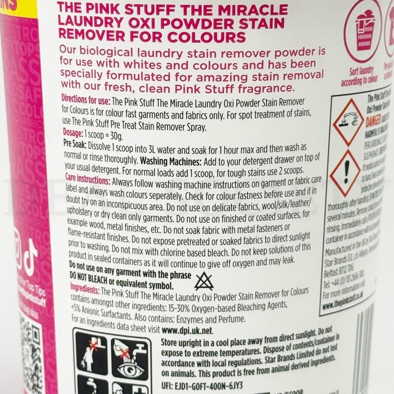 Stardrops The Pink Stuff Miracle Oxi Powder Stain Remover for Colors Lot of 3