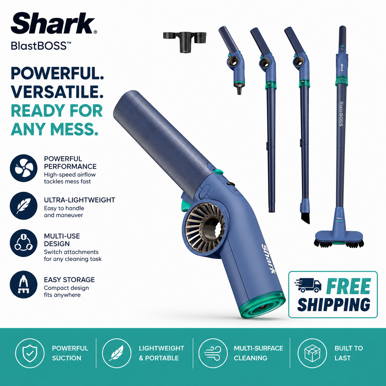 🦈 Shark BlastBoss Air Blaster 190 MPH Cordless Indoor Outdoor Cleaner