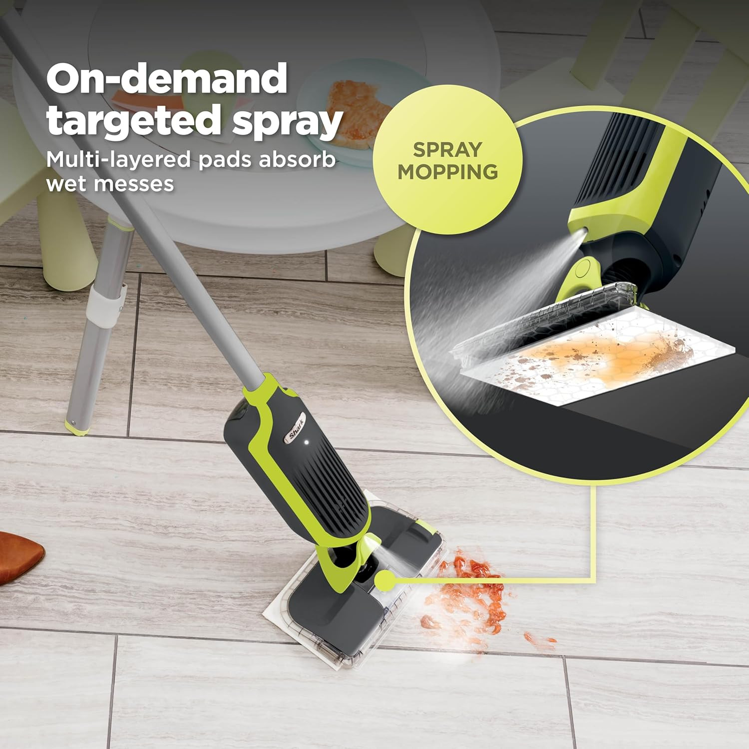 Shark VACMOP Cordless Vacuum & Spray Mop, Gray, VM180 | Hard Floor Cleaner