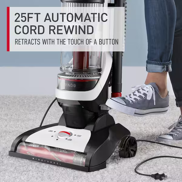 WindTunnel Cord Rewind Pet, Bagless,Corded,Washable Filter Upright Vacuum for on