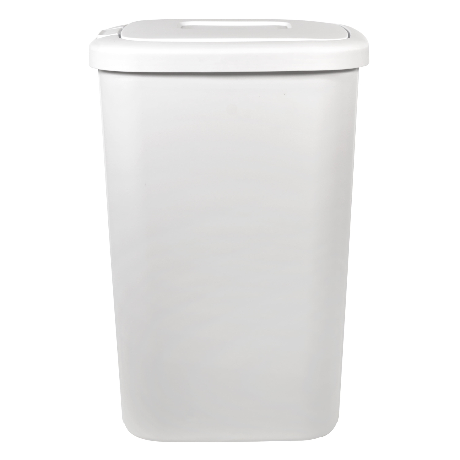 Hefty 13.3 Gallon Trash Can, Plastic Touch Top Kitchen Trash Can, White