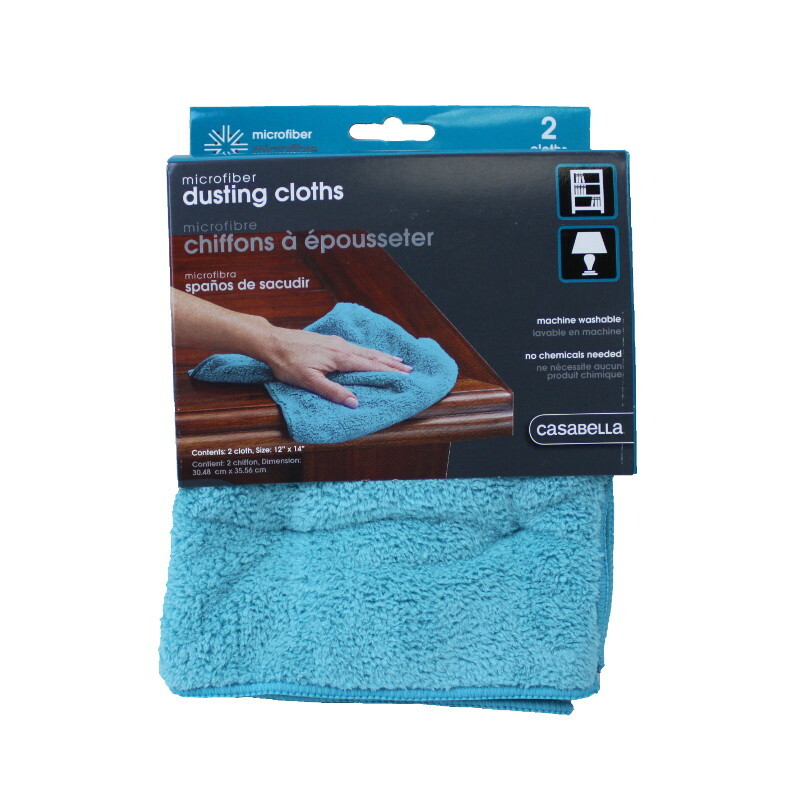 Casabella Microfiber 12″ x 14″ Cloth, Pack of 2, 1 EA, Blue Dusting, 2 Count