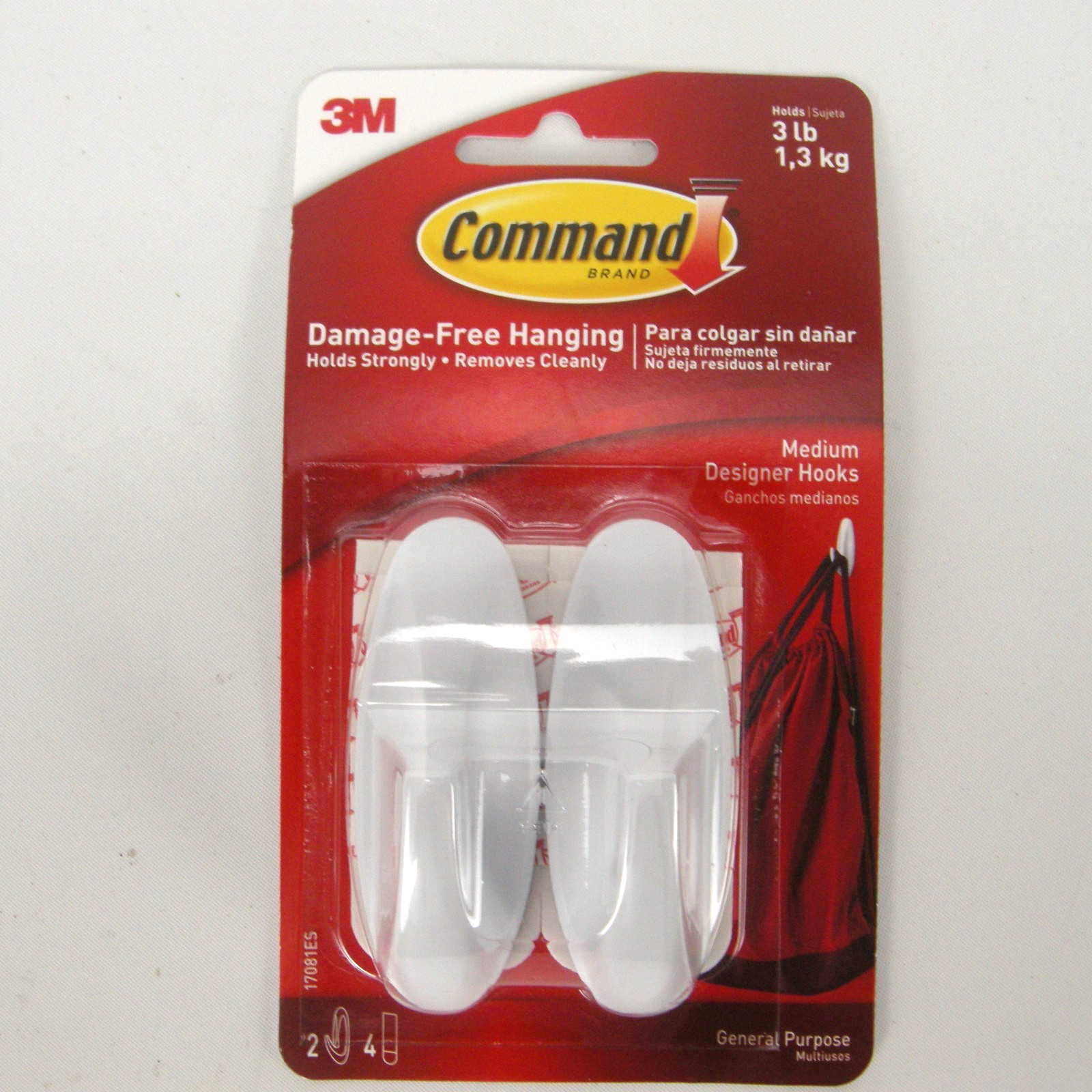 3M Command Hooks 3 Lb Medium Designer Lot of 8 Hooks NIP