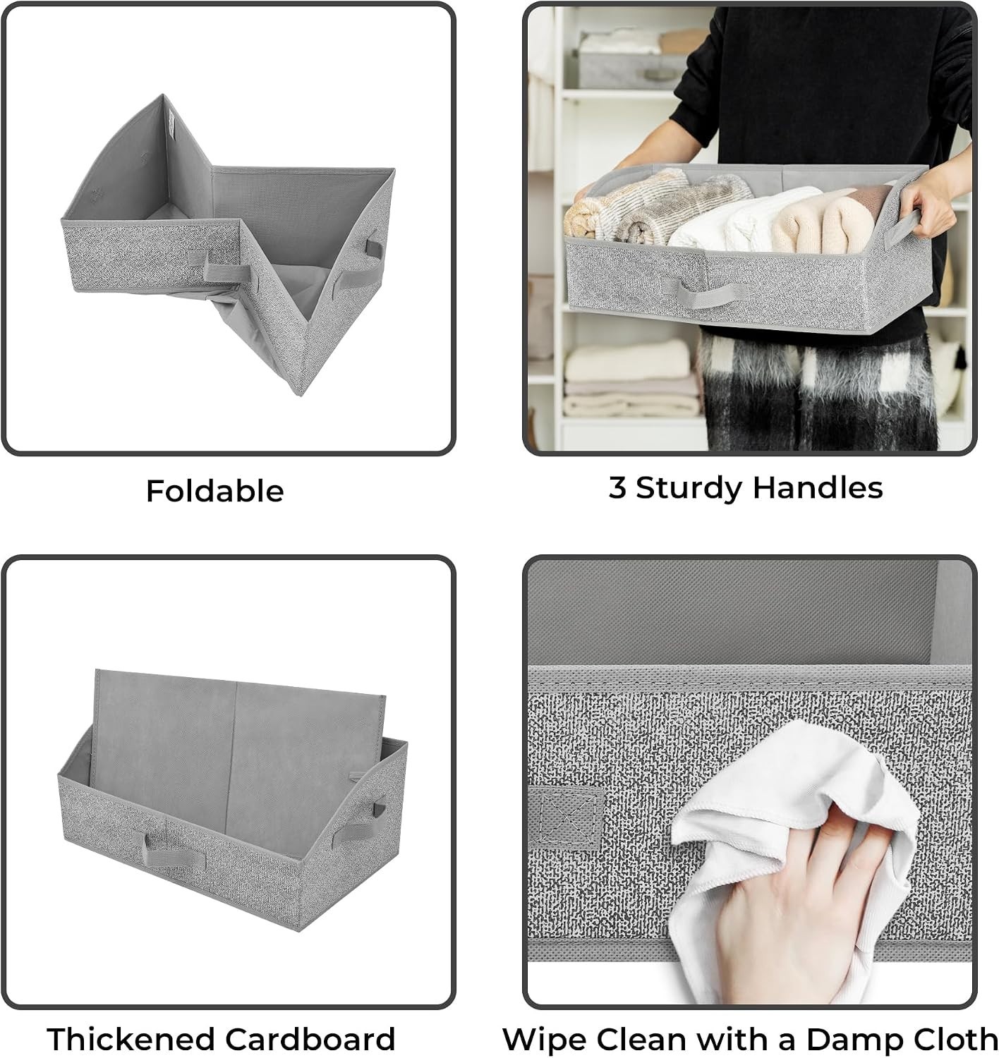 Versatile Fabric Storage Bins for Closet – 3-Pack Trapezoid Organizer Set
